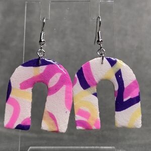 #210/211- Hand Crafted Multicolor Arch Earrings